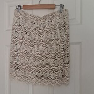 Elegant Cream Lace Skirt